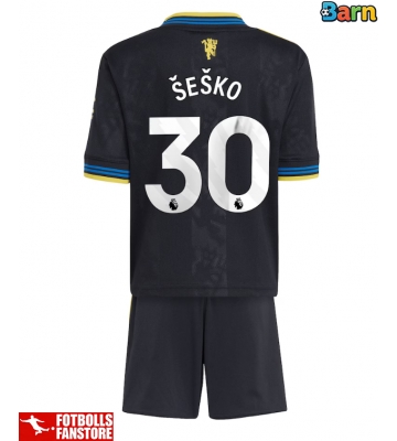 Manchester United Benjamin Sesko #30 Tredje Tröja Barn 2025-26 Kortärmad (+ Korta byxor)